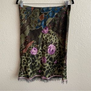 Vintage Luna Chix Floral Mixed Print Multicolor Beaded Pencil Skirt
